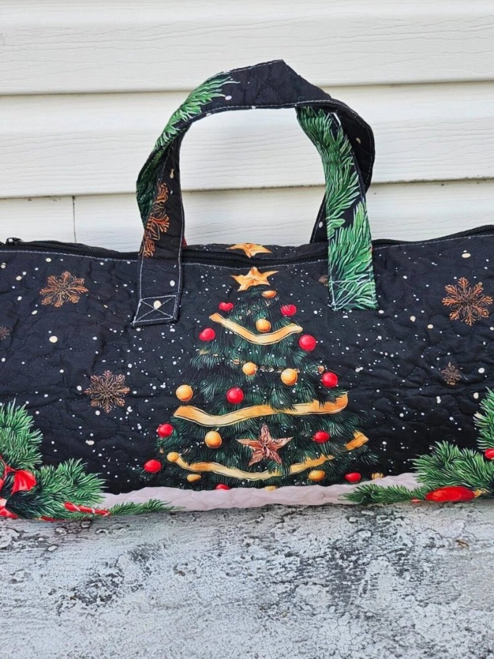 Christmas Duffle Bag Fabric Printed Multi Color Travel Bag Gym Bag Unbranded - Picture 7 of 12